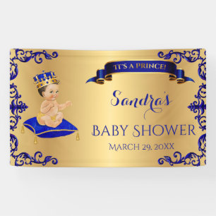 Kleine Prins Koninklijk Blauw Gouden Kom Lepel Kus Spandoek