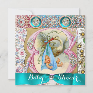 KLEINE PRINS OOIEVAAR BABY SHOWER,FLORALE EDELSTEN KAART