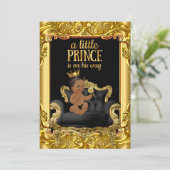 Kleine prins op de troonenne Etnische Baby shower Kaart (Staand voorkant)