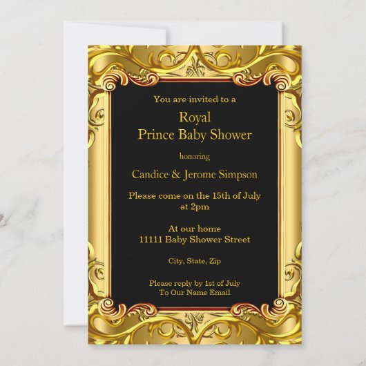 Kleine prins op de troonenne Etnische Baby shower Kaart (Achterkant)