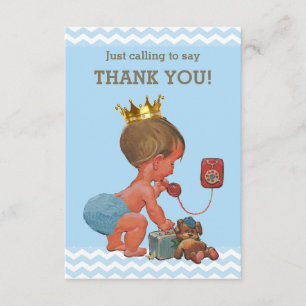 Kleine Prins op telefoon Dank je wel Chevrons Bedankkaart