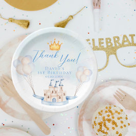 Kleine Prins Sprookje Kasteel Kroon 1e Verjaardag Papieren Bordje
