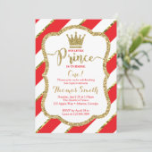 Kleine Prins Verjaardag Uitnodiging, Rood, Goud Kaart (Staand voorkant)