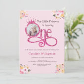 Kleine Prinses 1e Verjaardag Foto Kaart (Staand voorkant)