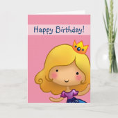 Kleine prinses Aanpasbare verjaardagskaart Kaart (Voorkant)
