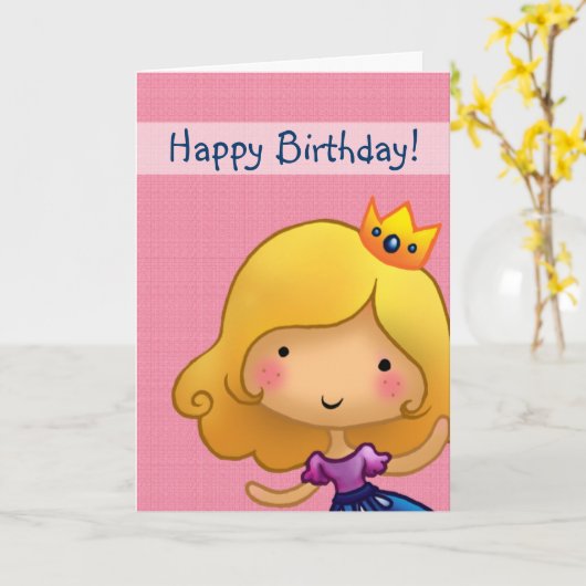 Kleine prinses Aanpasbare verjaardagskaart Kaart (Gele Bloem)