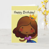 Kleine prinses Aanpasbare verjaardagskaart Kaart (Gele Bloem)