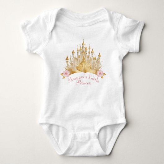 Kleine Prinses Baby Bodypakje - Roze en Goud Romper (Voorkant)