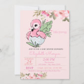 Kleine prinses, Baby Flamingo Floral Baby shower Kaart (Voorkant)