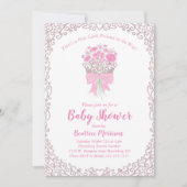 Kleine Prinses Baby Meisje Douche Zilveren Kroon Kaart (Voorkant)