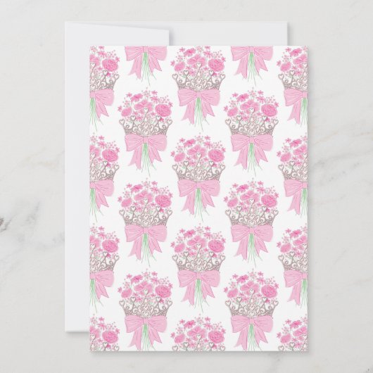 Kleine Prinses Baby Meisje Douche Zilveren Kroon Kaart (Achterkant)