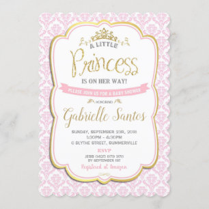 Kleine prinses Baby Shower Invitations Girl Pink Kaart