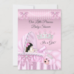 Kleine Prinses Baby Shower Meisje roze Babyzandbak Kaart
