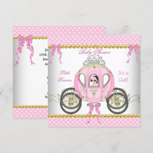 Kleine Prinses Baby Shower Meisje Roze Wagentje Kaart