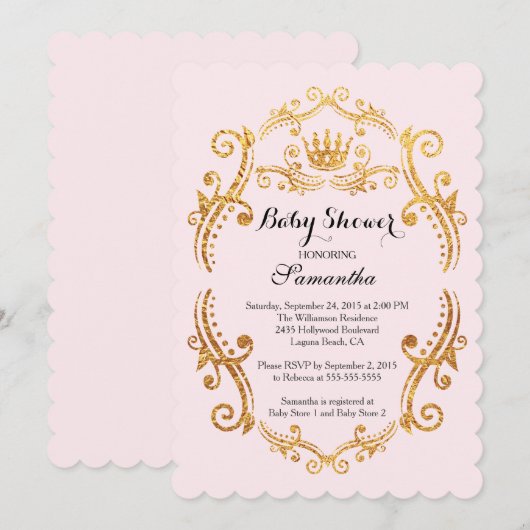 kleine prinses Baby shower uitnodiging (Voorkant / Achterkant)