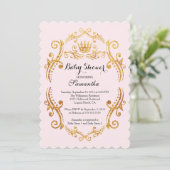kleine prinses Baby shower uitnodiging (Staand voorkant)