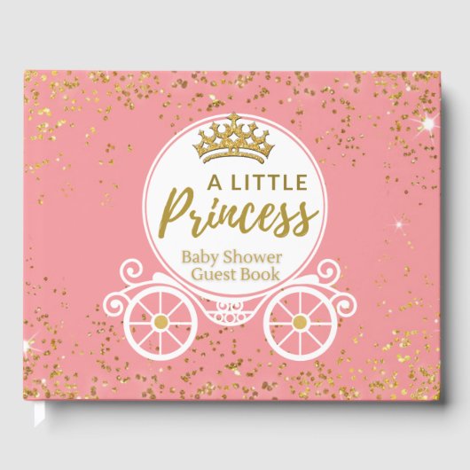 Kleine prinses Baby shower voor meisjes Gastenboek (Voorkant)