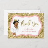 Kleine prinses bedankje, faux glitter bedankkaart (Voorkant / Achterkant)