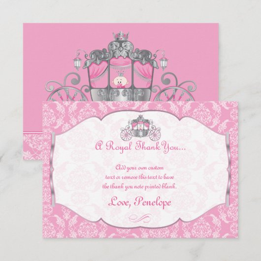 Kleine prinses bedankt jullie kaarten (Voorkant / Achterkant)