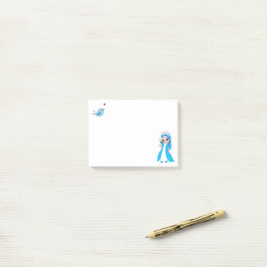 Kleine prinses & birdy post-it® notes (Op bureau)