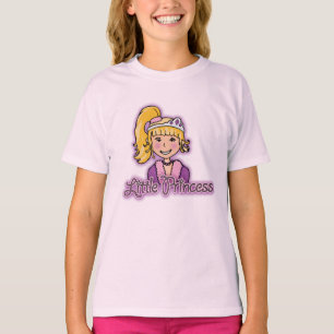 Kleine prinses blond haar roze bovenaan t-shirt