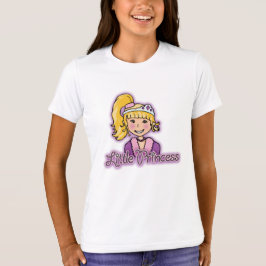 Kleine prinses blond haar roze bovenaan t-shirt