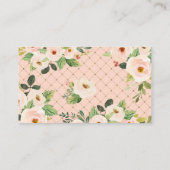 Kleine prinses Blush Floral Diaper Raffle Ticket Informatiekaartje (Achterkant)