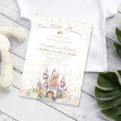 Kleine Prinses Blush Gouden Kroon 1e Verjaardag Kaart