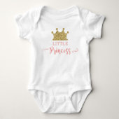 Kleine Prinses Bodysuit in Roze en Goud (Voorkant)