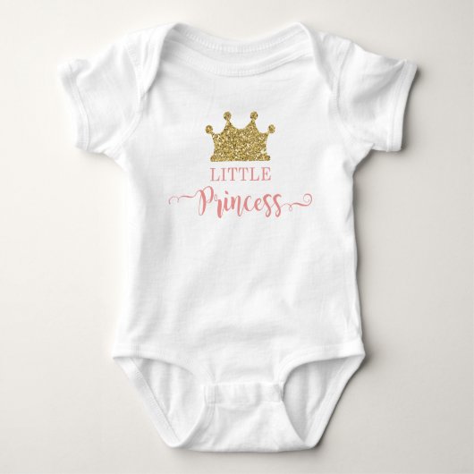 Kleine Prinses Bodysuit in Roze en Goud (Voorkant)