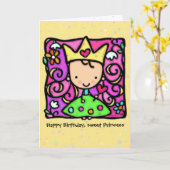 Kleine Prinses Custom verjaardagskaart Kaart (Gele Bloem)