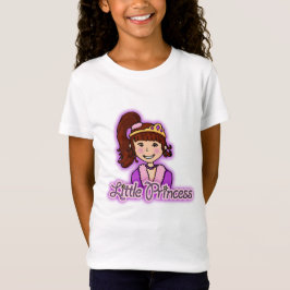 Kleine prinses donker haar roze bovenzijde t-shirt