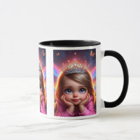 Kleine prinses dromen met een kroon.
