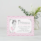 Kleine prinses eerste verjaardagsfeestje kaart (Staand voorkant)