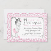 Kleine prinses eerste verjaardagsfeestje kaart (Voorkant)