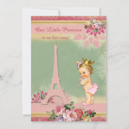  kleine prinses Eiffeltoren Baby shower Kaart