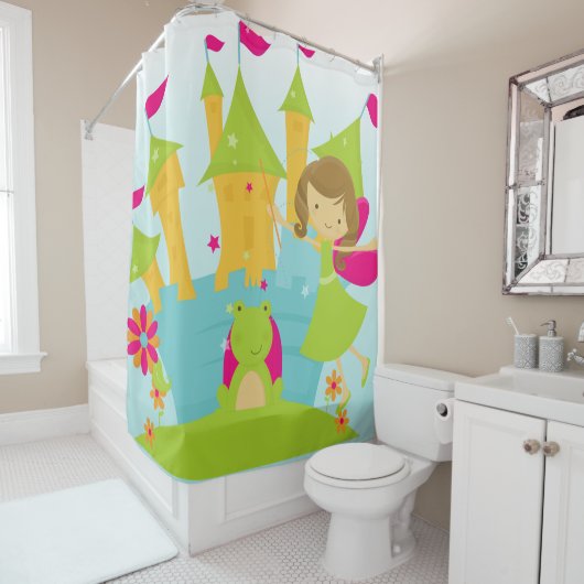 Kleine prinses en kikkerprins Castle Fairytales Douchegordijn (In situ)
