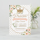 Kleine prinses Floral & Gold Royal Birthday Kaart (Staand voorkant)