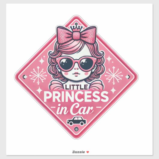 Kleine prinses in auto teken sticker (Vel)