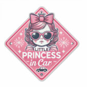 Kleine prinses in auto teken sticker (Voorkant)