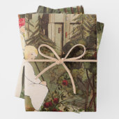 Kleine prinses in het bos inpakpapier vel (In situ)