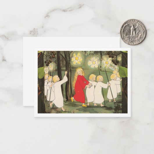 Kleine prinses in het bos notitiekaartje (Voorkant / Achterkant in situ)
