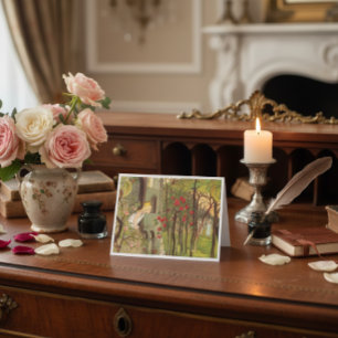 Kleine prinses in het bos notitiekaartje