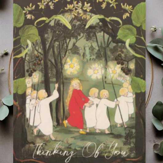 Kleine prinses in het bos Wenskaart Notitiekaartje