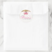 Kleine prinses is op haar weg Baby shower Ronde Sticker (Tas)