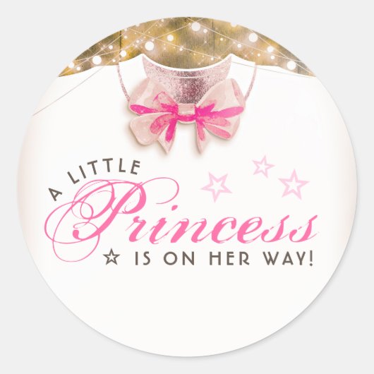Kleine prinses is op haar weg Baby shower Ronde Sticker (Voorkant)