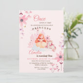 Kleine Prinses Kasteel Bloem Verjaardag Kaart (Staand voorkant)