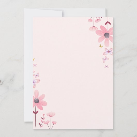 Kleine Prinses Kasteel Bloem Verjaardag Kaart (Achterkant)