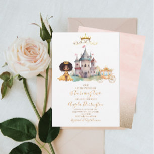 Kleine prinses koninklijke viering aquarel kaart