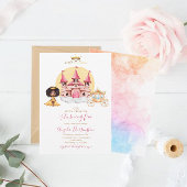 Kleine prinses koninklijke viering waterverf uitno kaart